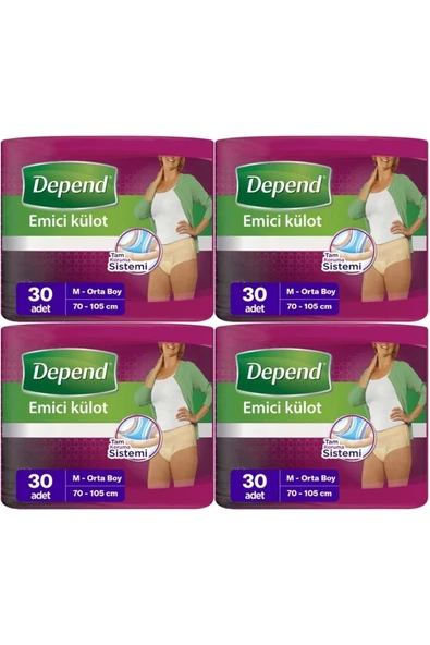 Depend Emici Külot Hasta Bezi Medium - Orta Kadın 120 Adet (4PK*30) ürün görseli 1