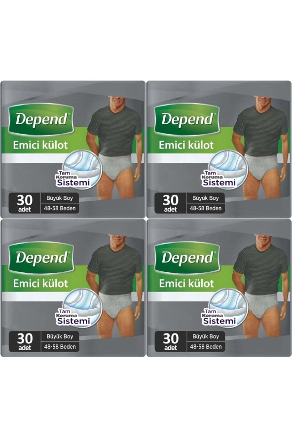 Depend Emici Külot Hasta Bezi Large - Büyük Erkek 120 Adet (4Pk*30) ürün görseli 1