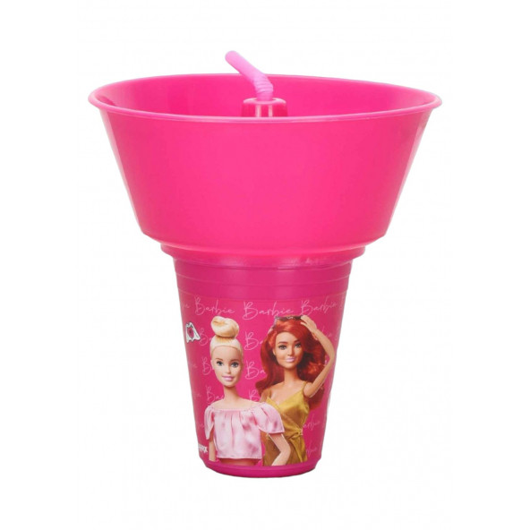 Barbie Yuvarlak Mısır Kovalı Pipetli Bardak ürün görseli 1