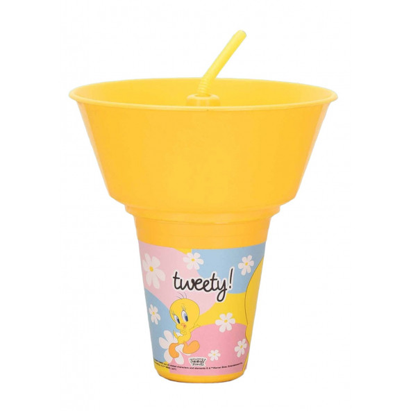 Tweety Yuvarlak Mısır Kovalı Pipetli Bardak ürün görseli 1