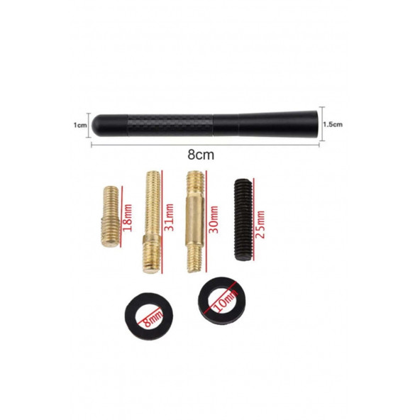 Oto 8 Cm Sport Araç Anten - KROM - Resim 3