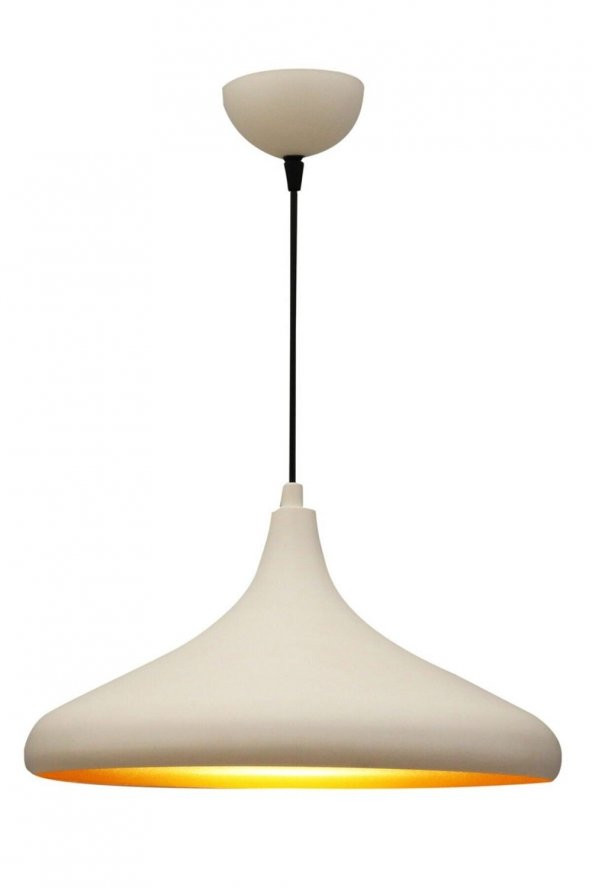 BEYAZ  İÇİ ALTIN METAL SARKIT AVİZE 35CM MUTFAK AVİZE SALON AVİZE ürün görseli 1