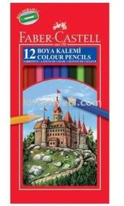 Faber Castell Karton Kuru Boya Kalemi 12 Renk Tam Boy ürün görseli 1