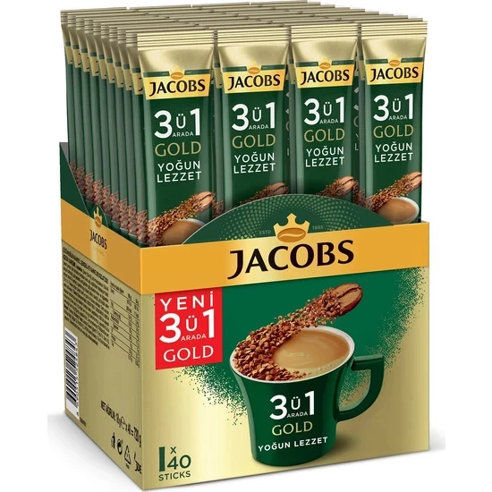 Jacobs 3'ü 1 Arada Gold Yoğun Lezzet Kahve 18g 40 Adet ürün görseli 1