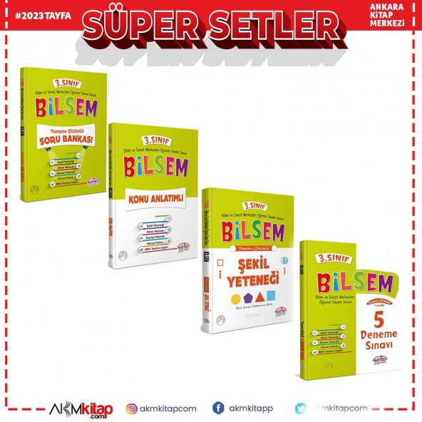 3. Sınıf Bilsem Hazırlık 4 Kitap Set Editör Yayınları ürün görseli 1