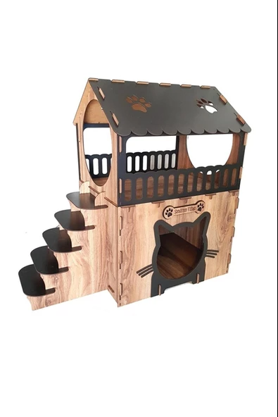 Kedi Evi Traslı Kedi Evi 75x70x40 cm 3 mm Mdf ürün görseli 1