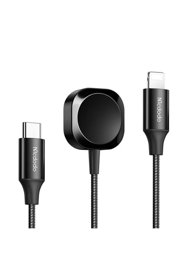 Mcdodo CH-2980 15W 2in1 Apple Watch Şarj TypeC İphone 1.5mt-Siyah ürün görseli 1