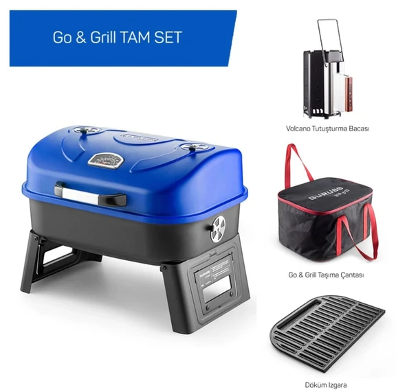 Guruss Go & Grill Barbekü mangal TAMSET Gece Mavisi ürün görseli 1