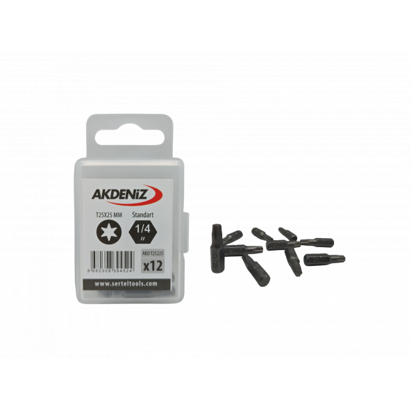 Akdeniz AKD/T25225 1/4 Torx T25x25 Mm 192 Adet Bits Uç ürün görseli 1