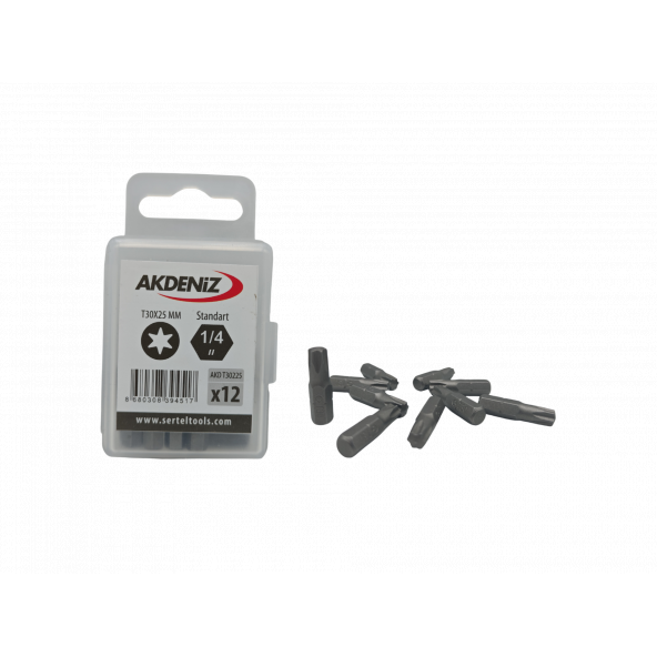 Akdeniz AKD/T30225 1/4 Torx T30x25 Mm 192 Adet Bits Uç ürün görseli 1