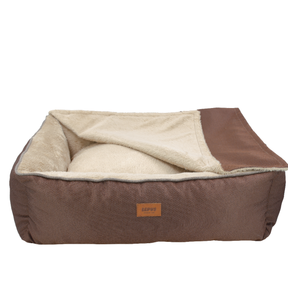 Lepus Winter Bed Kedi Ve Köpek Yatağı Kahve M-(52x67x21)cm ürün görseli 1