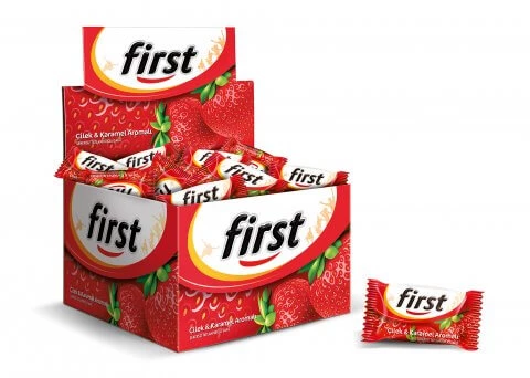 First Tekli Çilek ve Karamel Aromalı Sakız 200 Adet ürün görseli 1