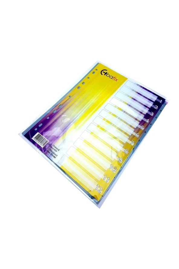 Bafix Seperatör 1-12 Renkli Plastik A4 (10 Paket) ürün görseli 1