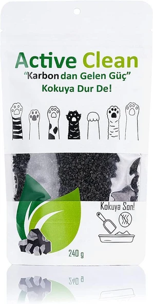 Active Clean Active Carbon Kedi Kumu Koku Giderici 240 gr ürün görseli 1