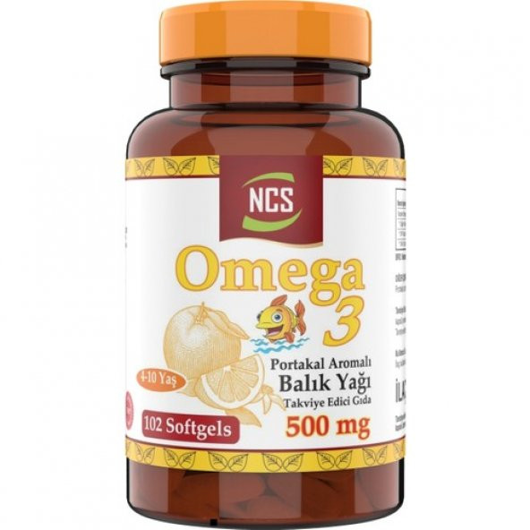 Ncs Omega 3 Portakal Aromalı Çocuklar Için Balık Yağı 102 Softgel ürün görseli 1