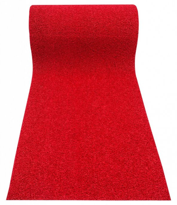 Kıvırcık Kapı Önü Dış Mekan Paspas Halı Yolluk - Kırmızı - En : 1.20 Cm / Boy : 3 Metre ürün görseli 1