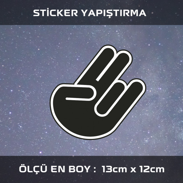 el işareti -  2 ADET sticker araba cam bagaj uyumlu et,ket kask motosiklet dolap cam uyumlu yapışkan ürün görseli 1
