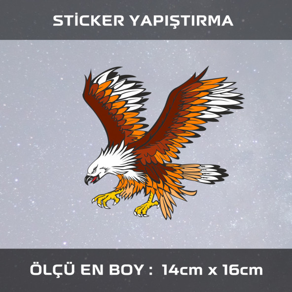 akbaba yırtıcı -  2 ADET sticker araba cam bagaj uyumlu et,ket kask motosiklet dolap cam uyumlu yapışkan ürün görseli 1