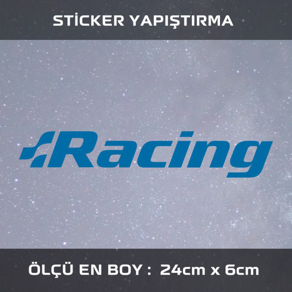 racing araba yazısı -  2 ADET  sticker araba cam bagaj uyumlu et,ket kask motosiklet dolap cam uyumlu yapışkan ürün görseli 1
