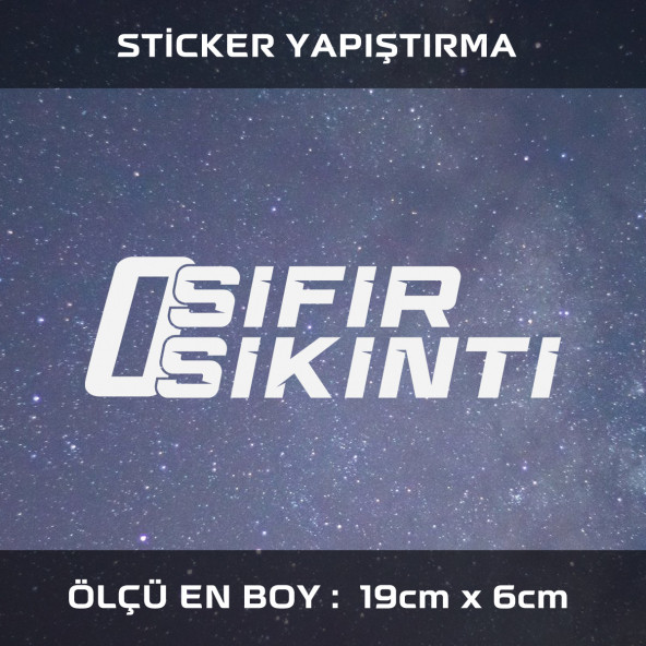 sıfır sıkıntı -  2 ADET  sticker araba cam bagaj uyumlu et,ket kask motosiklet dolap cam uyumlu yapışkan ürün görseli 1