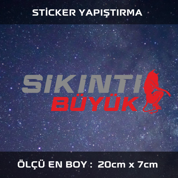 sıkıntı büyük şeytan -  2 ADET  sticker araba cam bagaj uyumlu et,ket kask motosiklet dolap cam uyumlu yapışkan ürün görseli 1