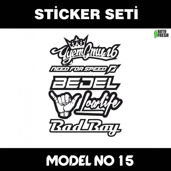 çoklu cam yazıları - sticker araba cam bagaj uyumlu et,ket kask motosiklet dolap cam uyumlu yapışkan ürün görseli 1