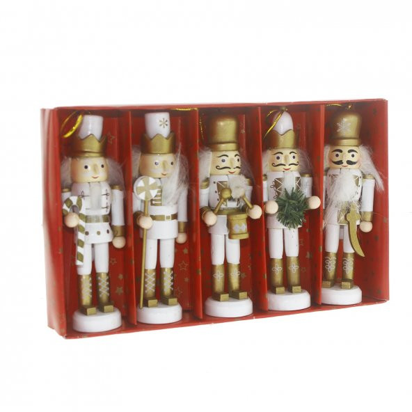 5 Adet 12cm Kurşun Asker Beyaz - Resim 3