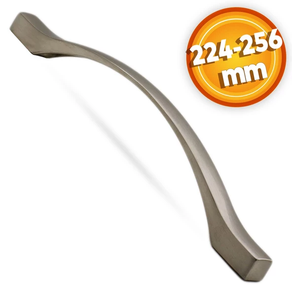 Kartaca Mobilya Çekmece Mutfak Dolap Dolabı Kapak Kulpu Kulpları Kulbu 224-256 Mm Inox Metal Kulp ürün görseli 1
