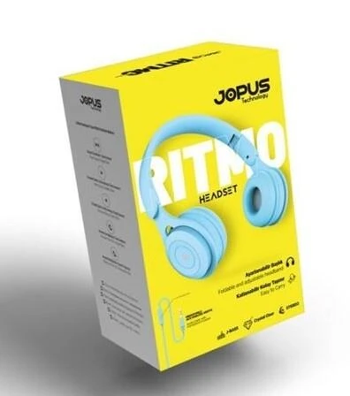 Jopus Ritmo Kulak Üstü Kablolu Kulaklık Katlanabilir JS-80 (Mavi) ürün görseli 1