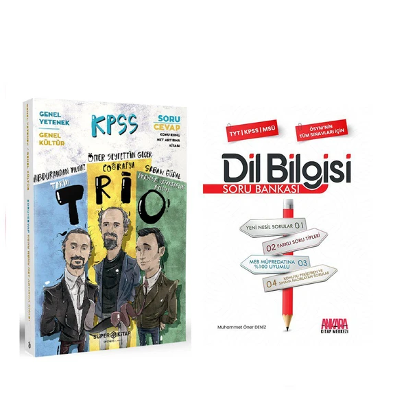Süper Kitap KPSS Trio GY GK Soru Cevap ve AKM Dil Bilgisi Soru Bankası Seti 2 Kitap ürün görseli 1