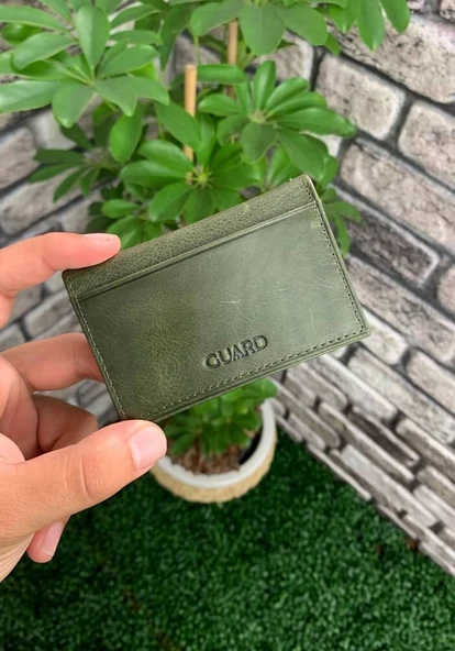 Guard Antik Yeşil Hakiki Deri Kartlık Erkek / Kadın P1169 ürün görseli 1