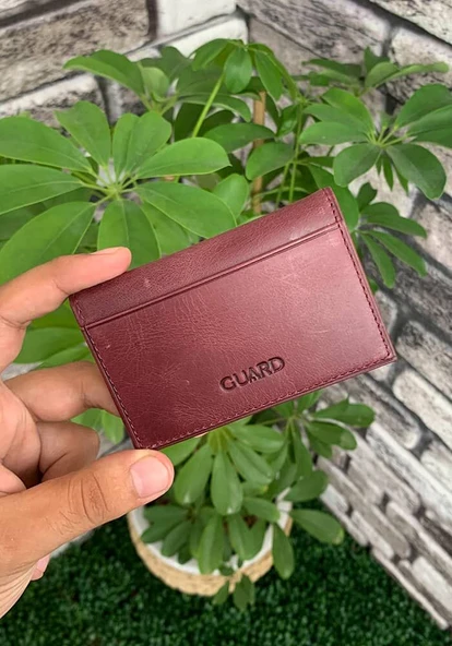 Guard Antik Bordo Hakiki Deri Kartlık Erkek / Kadın P1169 ürün görseli 1