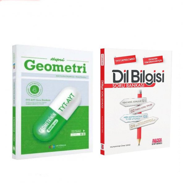 Antrenmanlarla TYT AYT Hepsi Geometri Soru Bankası ve AKM Dil Bilgisi Soru Bankası Seti 2 Kitap ürün görseli 1