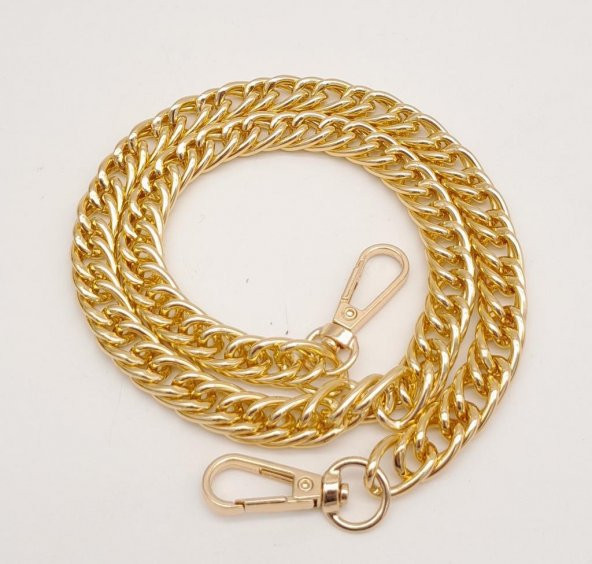 Angel Çanta Aksesuar 60 cm Light Gold Renk Kancalı Çift Halkalı Çanta Zinciri ürün görseli 1