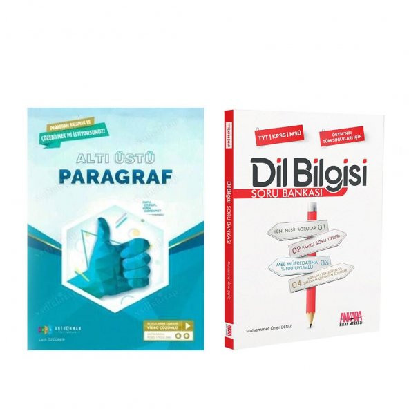 Antrenmanlarla TYT AYT Altı Üstü Paragraf ve AKM Dil Bilgisi Soru Bankası Seti 2 Kitap ürün görseli 1