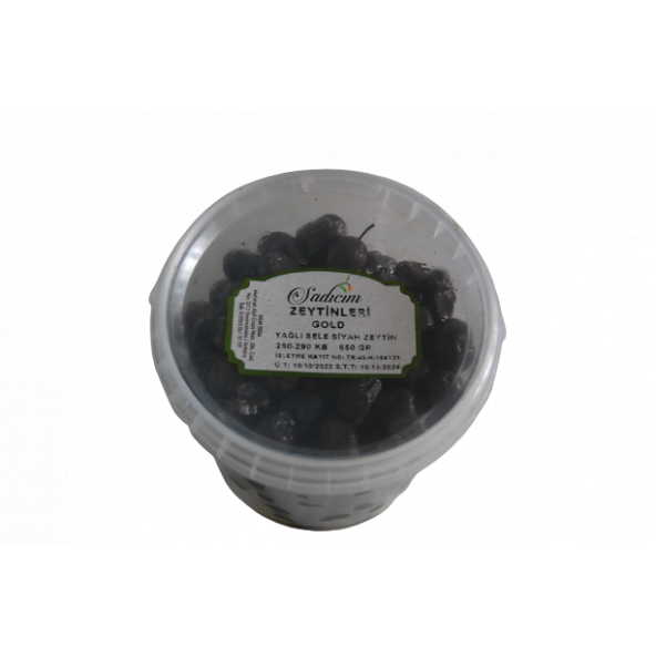 Sadıcım Yağlı Sele Siyah Zeytin GOLD 260-290 KB 650 GR ürün görseli 1
