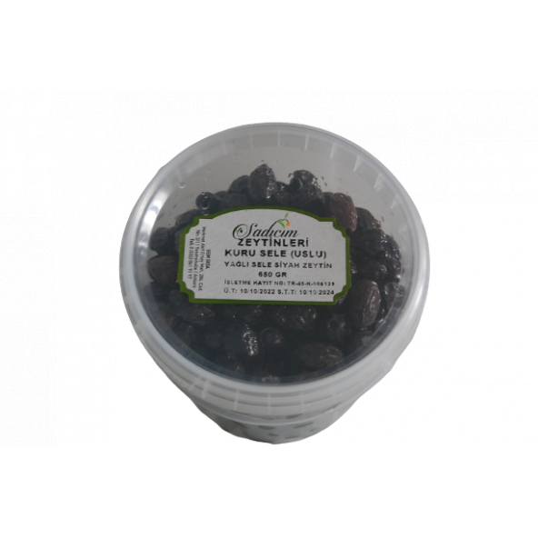 SADICIM TUZSUZ (DALDA KURUMA-USLU) Siyah Zeytin 650 GR ürün görseli 1