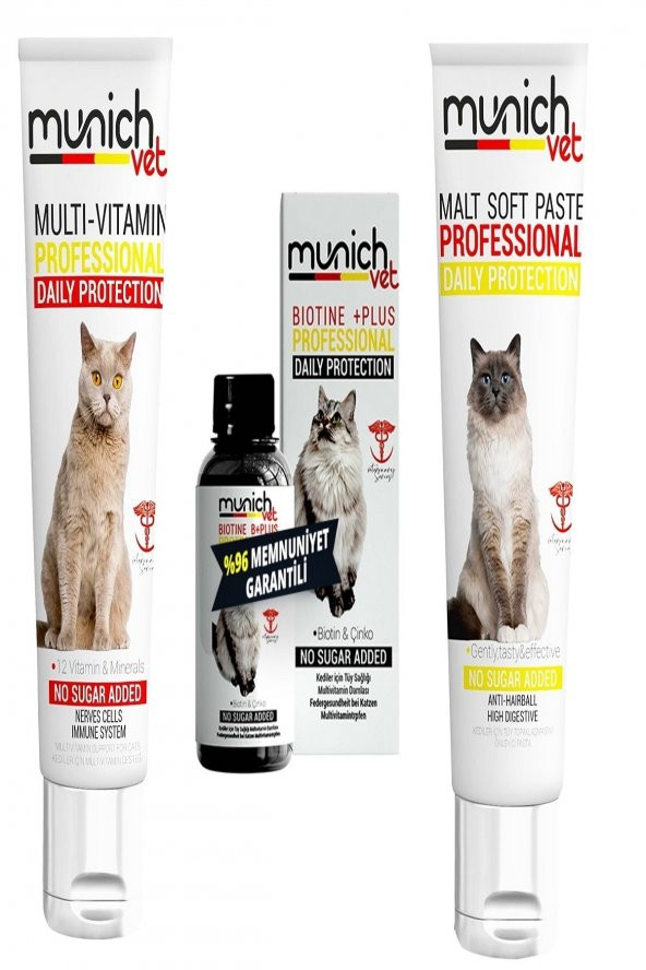 3lü Set Multi Vitamin Macunu 100 gr Kedi Maltı 100 gr Kedi Biotine ürün görseli 1