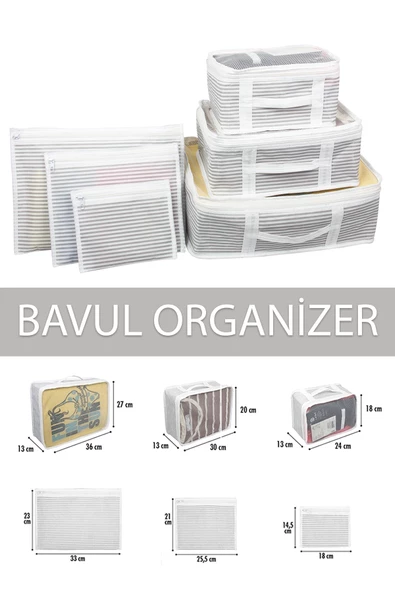 Bavul Düzenleyici Organizer 6lı set ürün görseli 1