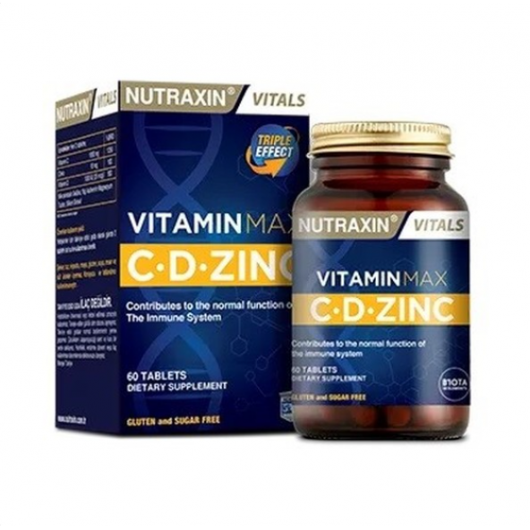Nutraxin Vitamin Max C.D.Zinc 60 Tablet (S.K.T 01-2026) ürün görseli 1