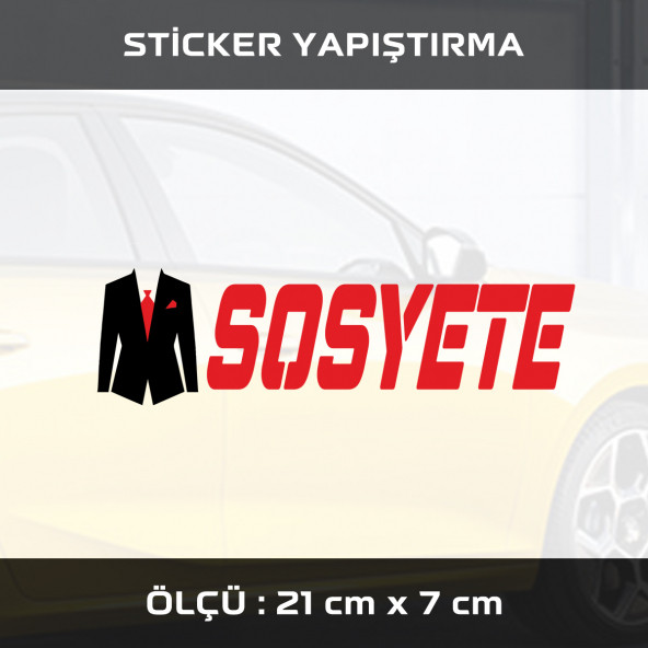 SOSYETE - 2 adet  sticker etiket araba motosiklet kask cam dolap uyumlu yapıştırma ürün görseli 1