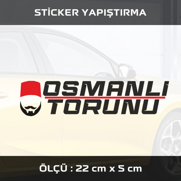 OSMANLI TORUNU -  2 adet sticker etiket araba motosiklet kask cam dolap uyumlu yapıştırma ürün görseli 1