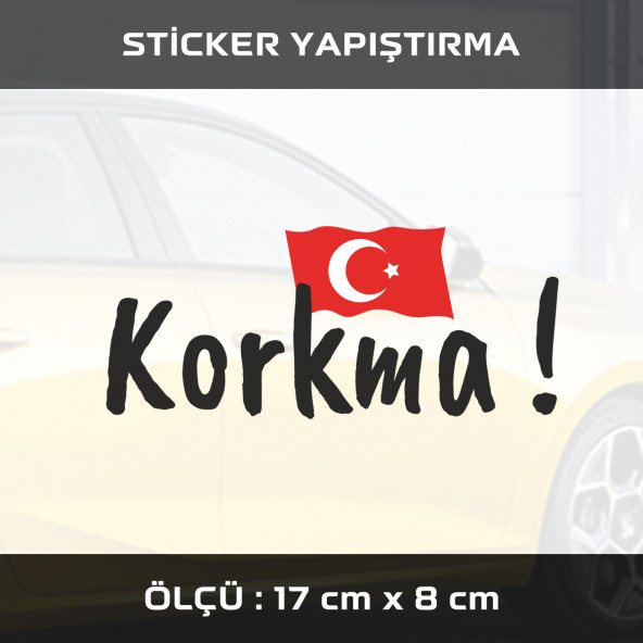 KORKMA AYYILDIZ BAYRAK TÜRKİYE -  2 ADET sticker etiket araba motosiklet kask cam dolap uyumlu yapıştırma ürün görseli 1
