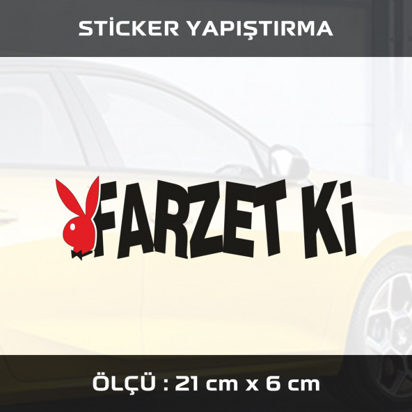 FARZETKİ TÜRKÇE YAZI -  2 ADET sticker etiket araba motosiklet kask cam dolap uyumlu yapıştırma ürün görseli 1