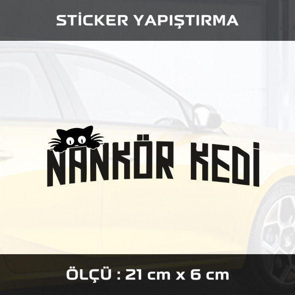 NANKÖR KEDİ -  2 ADET sticker etiket araba motosiklet kask cam dolap uyumlu yapıştırma ürün görseli 1