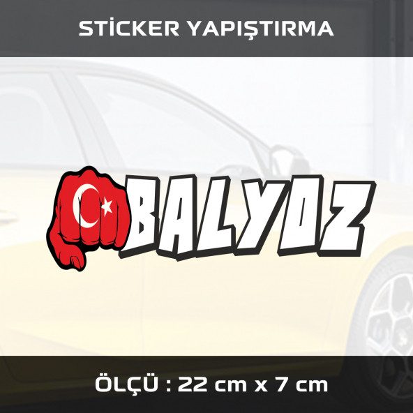 BALYOZ AYYILDIZLI YUMRUK KUVVET -  2 ADET sticker etiket araba motosiklet kask cam dolap uyumlu yapıştırma ürün görseli 1