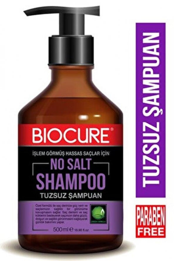 Biocure Tuzsuz Şampuan 500ml İşlem Görmüş Hassas Saçlar İçin ürün görseli 1