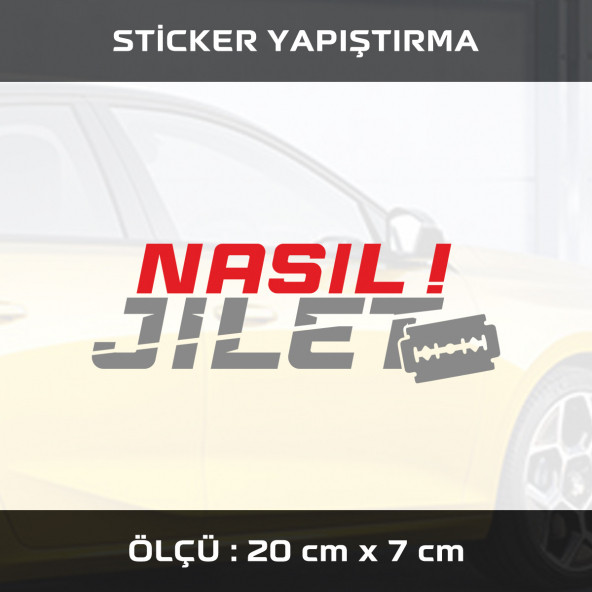NASIL JİLET -  2 ADET sticker etiket araba motosiklet kask cam dolap uyumlu yapıştırma ürün görseli 1