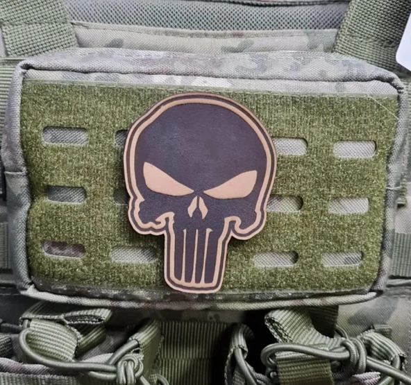 KURU KAFA NO:1 - Deri PEÇ - Arma - Askeri Patch - Resim 3