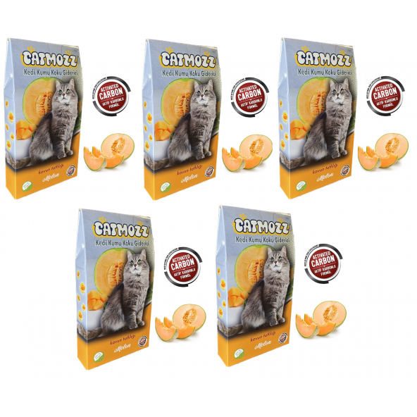 CatMozz Melon Aktif Karbonlu Kedi Kumu Kavunlu Koku Giderici Extra Koku Kontrolü Ve Topaklanma 30 Gr x 5 Adet ürün görseli 1